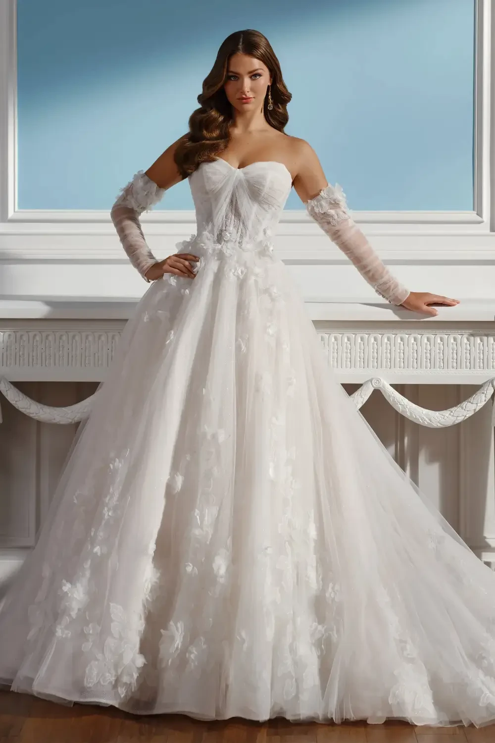 Model wearing a Pronovias dress